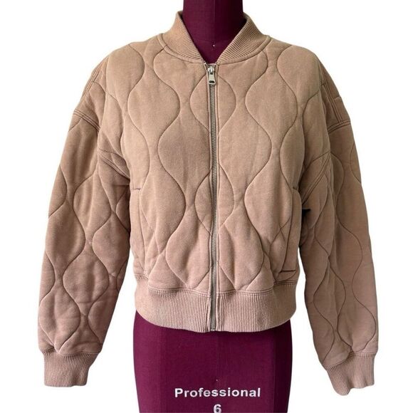 Abercrombie & Fitch Onion Quilted Bomber Jacket size M Tan - Picture 2 of 9